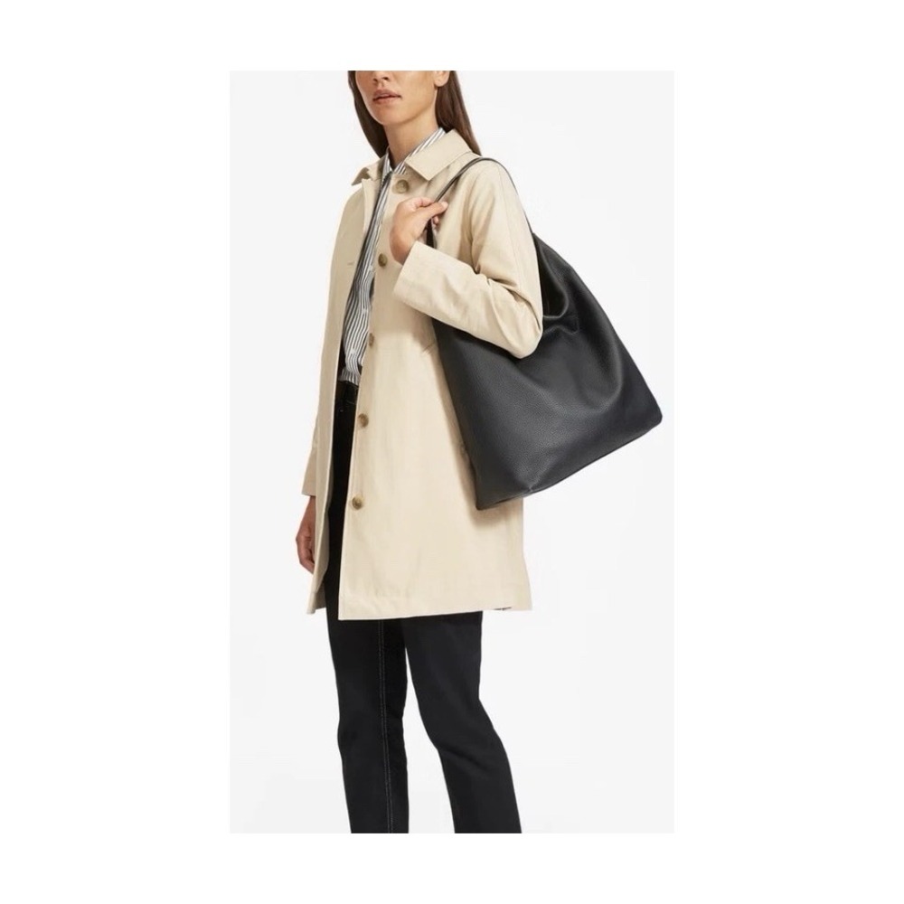 New Everlane The Boss Pebbled Leather Hobo Shoulder Bag Black Italy Ethical